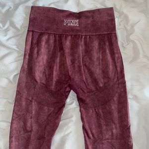 Pink seamless workout leggings